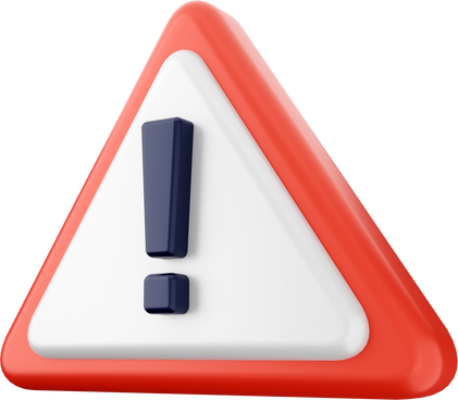 3d caution icon red