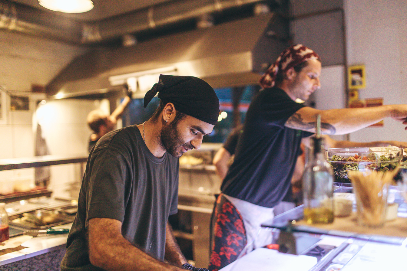 Busy fast food restaurant