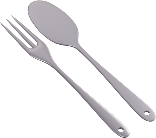 Fork Spoon 3D Illustration